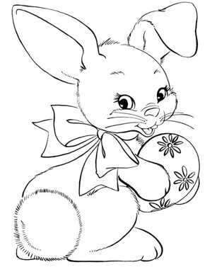 拿着复活节彩蛋的兔子