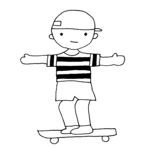 滑板少年简笔画图片