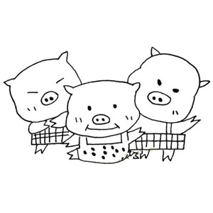 三只小猪图片简笔图片