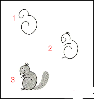 松鼠简笔画画法步骤：如何画松鼠