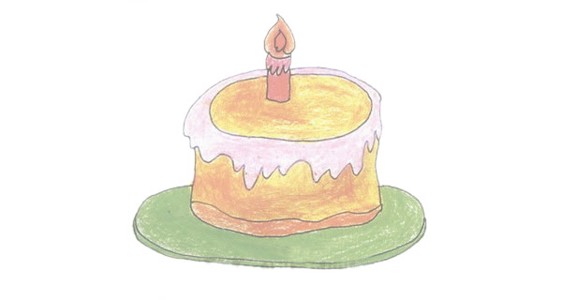 生日蛋糕简笔画的画法步骤图解教程