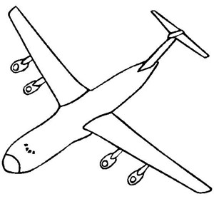 飞机简笔画大全 C-5“银河”运输机