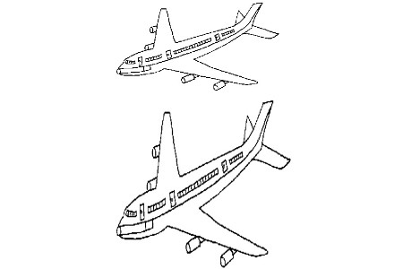 卡通民航飞机简笔画教程