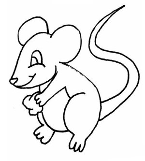 小老鼠偷食简笔画
