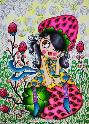 数字油画-草莓公主