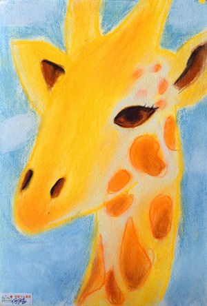 蜡笔画-长颈鹿
