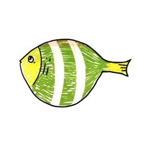 鱼儿水中游 一组漂亮的小鱼简笔画图片