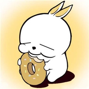 吃甜甜圈的流氓兔简笔画图片