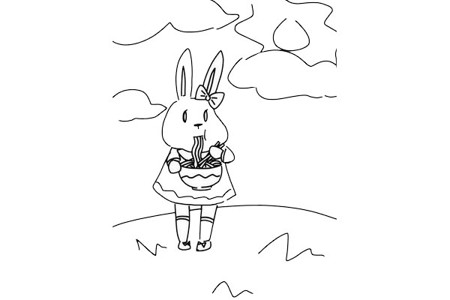 吃面的小兔子简笔画