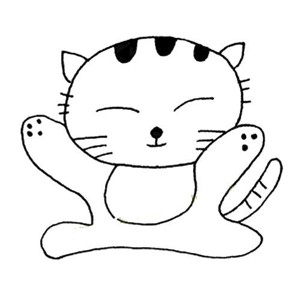 开心的小猫简笔画