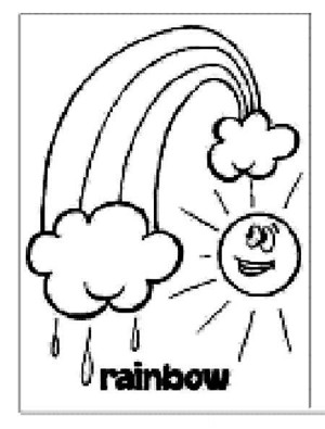 儿童卡通彩虹太阳简笔画图片