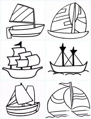 几种帆船的简笔画画法