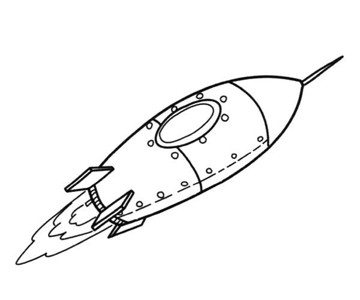 高速飞行的火箭简笔画