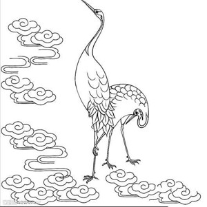 神话中的仙鹤简笔画图片