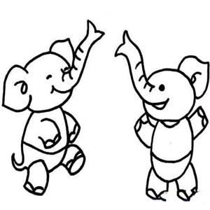 两只小象简笔画