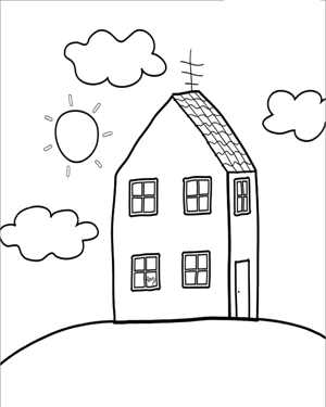 幼儿简笔画图片 简单的小房子