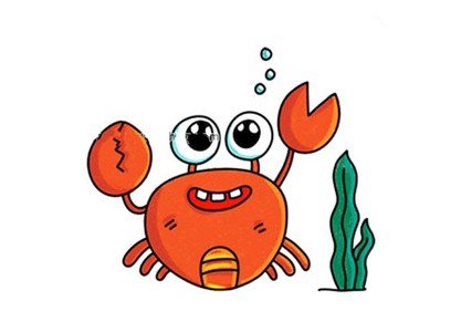 卡通螃蟹简笔画