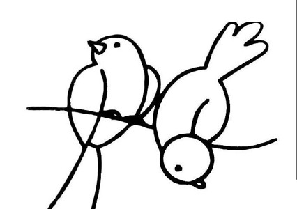 黄莺简笔画 大树图片