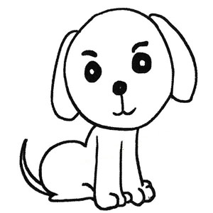 一只狗的简笔画简单图片