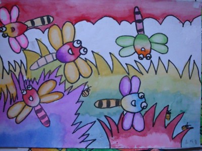 水彩画-蜻蜓