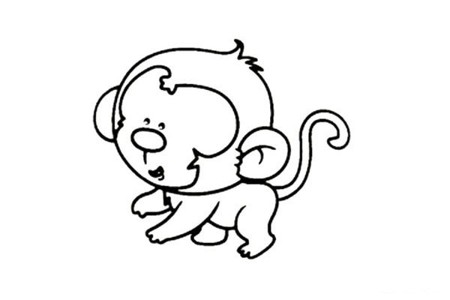 4张可爱的小猴子简笔画图片