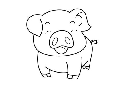 3张可爱的小猪简笔画图片