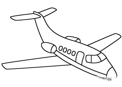 卡通喷气式飞机的简笔画