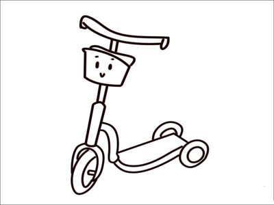 儿童滑板车简笔画