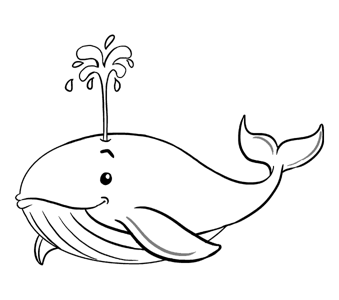 鲸鱼喷出的水花简笔画图片