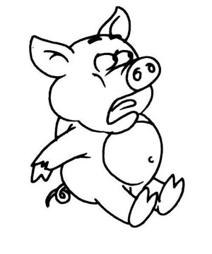 卡通动物简笔画小猪