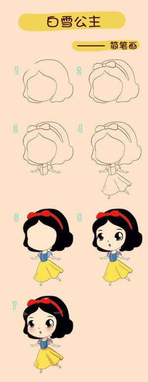 白雪公主画法简单图片