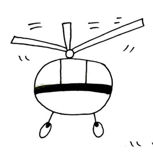 飞行的直升机简笔画