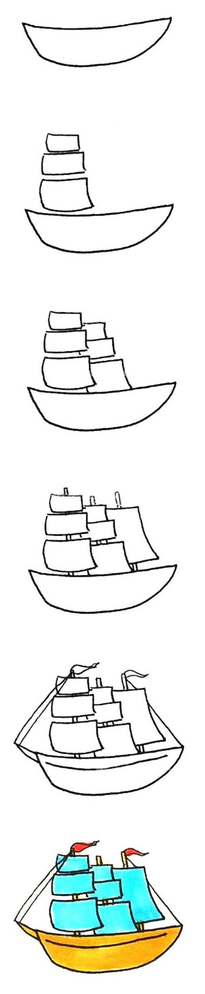 怎么画帆船