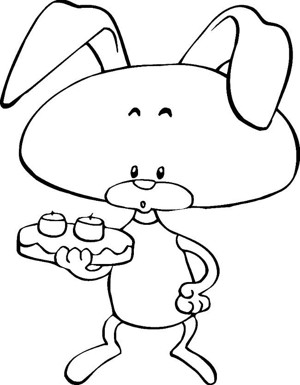 兔子简笔画大全 拿蛋糕的兔子简笔画