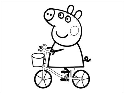 小猪佩奇踩单车简笔画