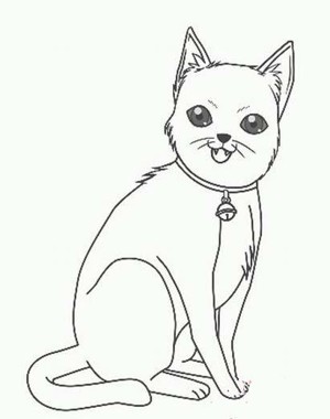 猫咪侧面轮廓简笔画图片