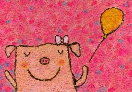 数字油画-快乐的小猪
