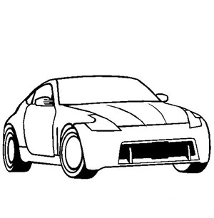 小汽车简笔画 日产370Z跑车简笔画图片