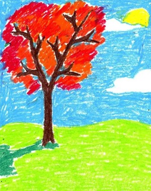 秋天的大树儿童画