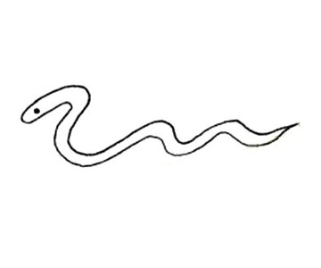 简单的线条画蛇