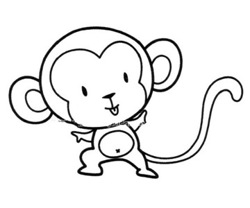 小猴怎么画简单又可爱图片