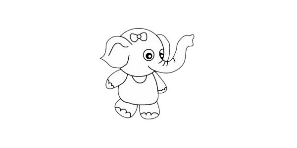 超简单的大象简笔画步骤图解教程