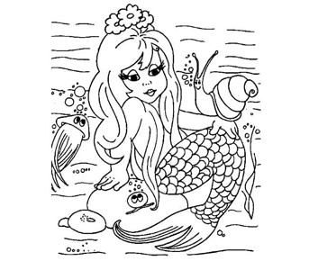 卡通美人鱼简笔画1