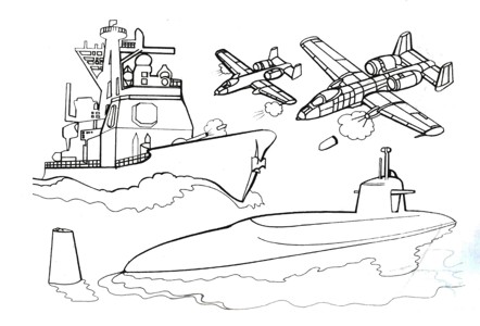 潜艇和战斗机