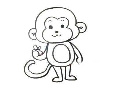 猴子吃香蕉简笔画图片图片