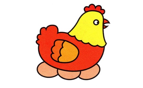 孵蛋的母鸡简笔画画法
