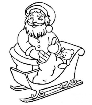 圣诞老人雪橇简笔画