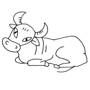 悠闲的水牛简笔画图片