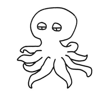 一组简单易学的章鱼简笔画图片