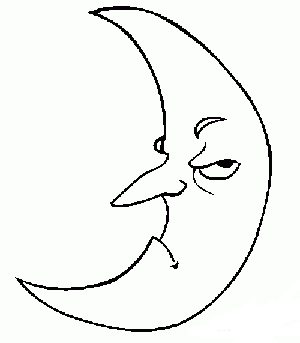 生气的月亮简笔画图片